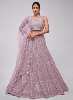 Soft Net Lilac Wedding Wear Sequins Work Lehenga Choli